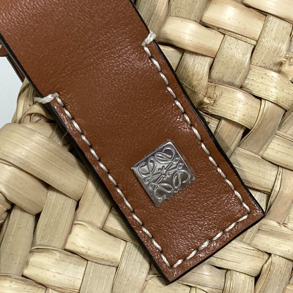 LOEWE A223S92X01 アナグラム ショルダーバッグ 肩掛け バスケットバッグ ミディアム かごバッグ カバン カゴバッグ トートバッグ ストロー レディース オレンジ - brandshop-reference