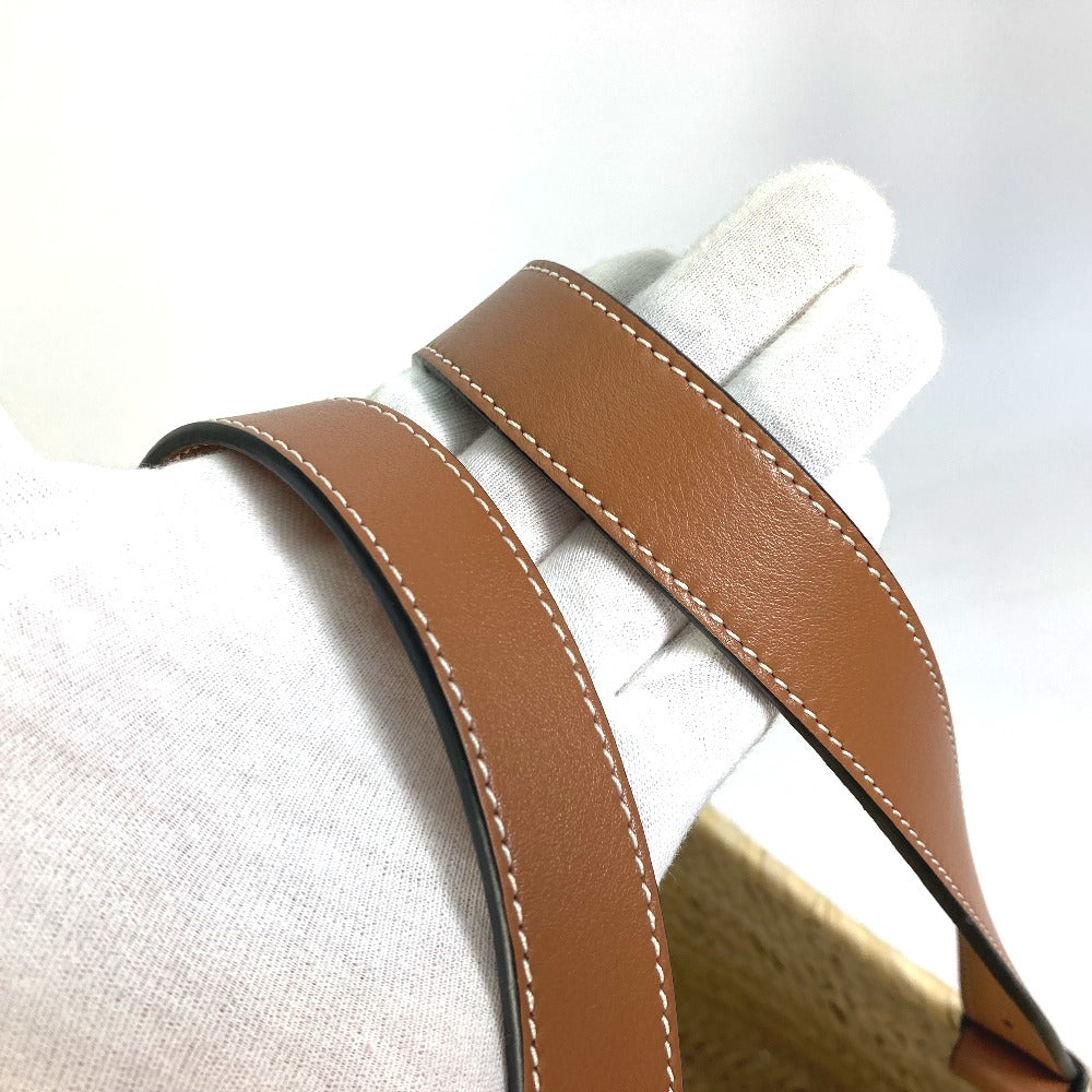 LOEWE A223S92X01 アナグラム ショルダーバッグ 肩掛け バスケットバッグ ミディアム かごバッグ カバン カゴバッグ トートバッグ ストロー レディース オレンジ - brandshop-reference