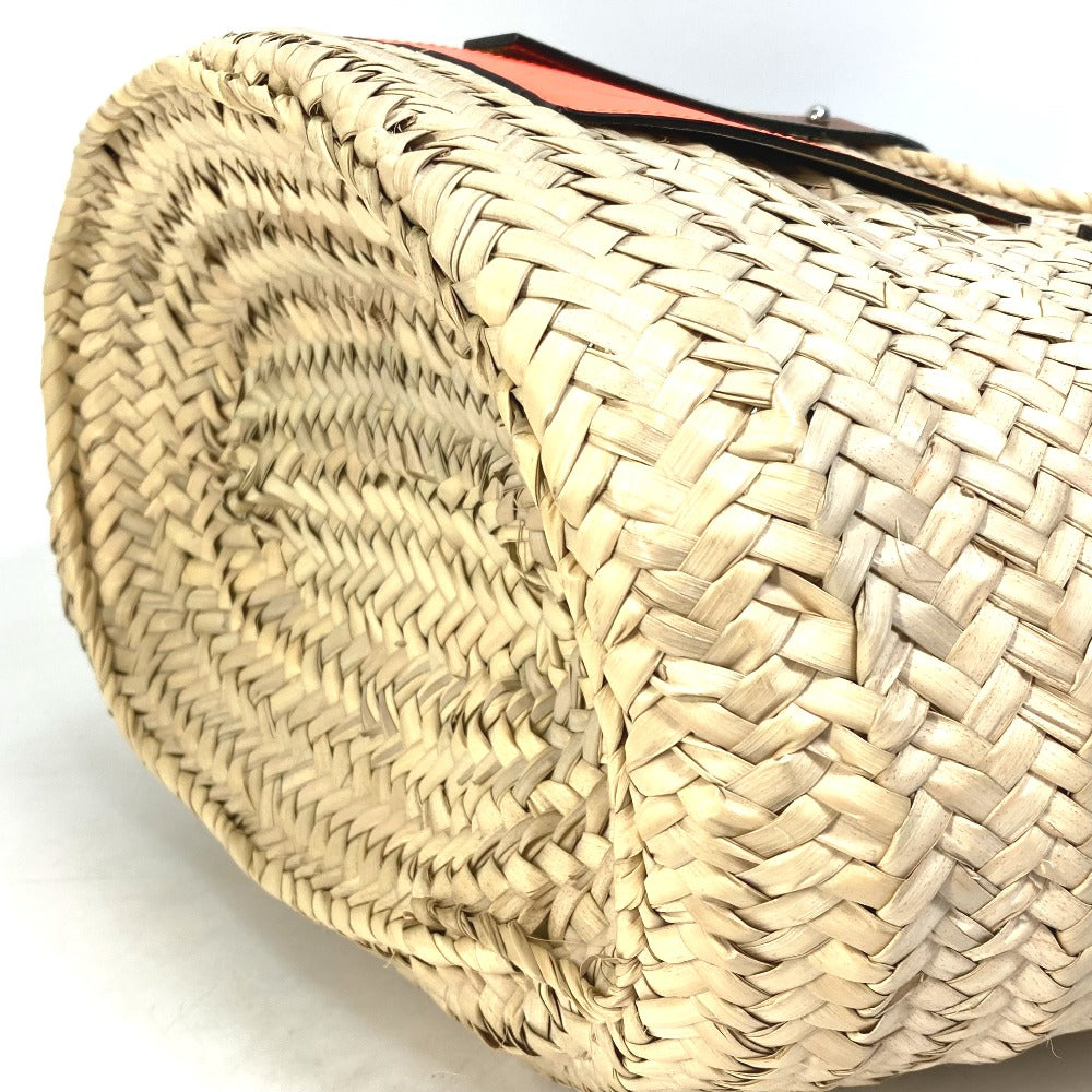 LOEWE A223S92X01 アナグラム ショルダーバッグ 肩掛け バスケットバッグ ミディアム かごバッグ カバン カゴバッグ トートバッグ ストロー レディース オレンジ - brandshop-reference