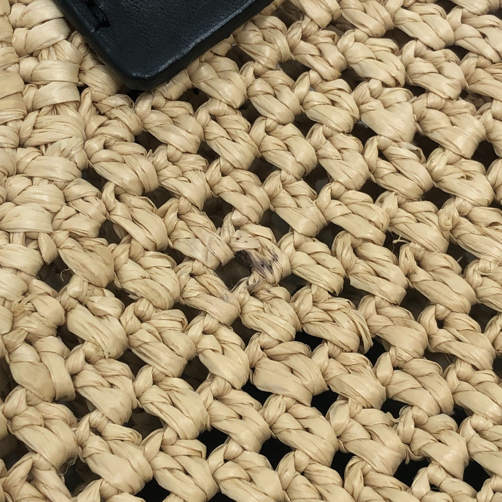 LOEWE APNCPHHX02 Punch Hole Hobo Mini Straw bag Shoulder Bag Raffia Natural / Black Beige Used