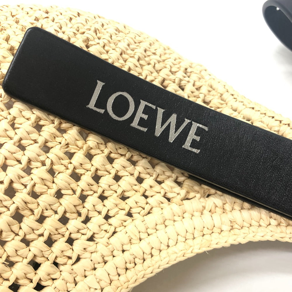LOEWE APNCPHHX02 Punch Hole Hobo Mini Straw bag Shoulder Bag Raffia Natural / Black Beige Used