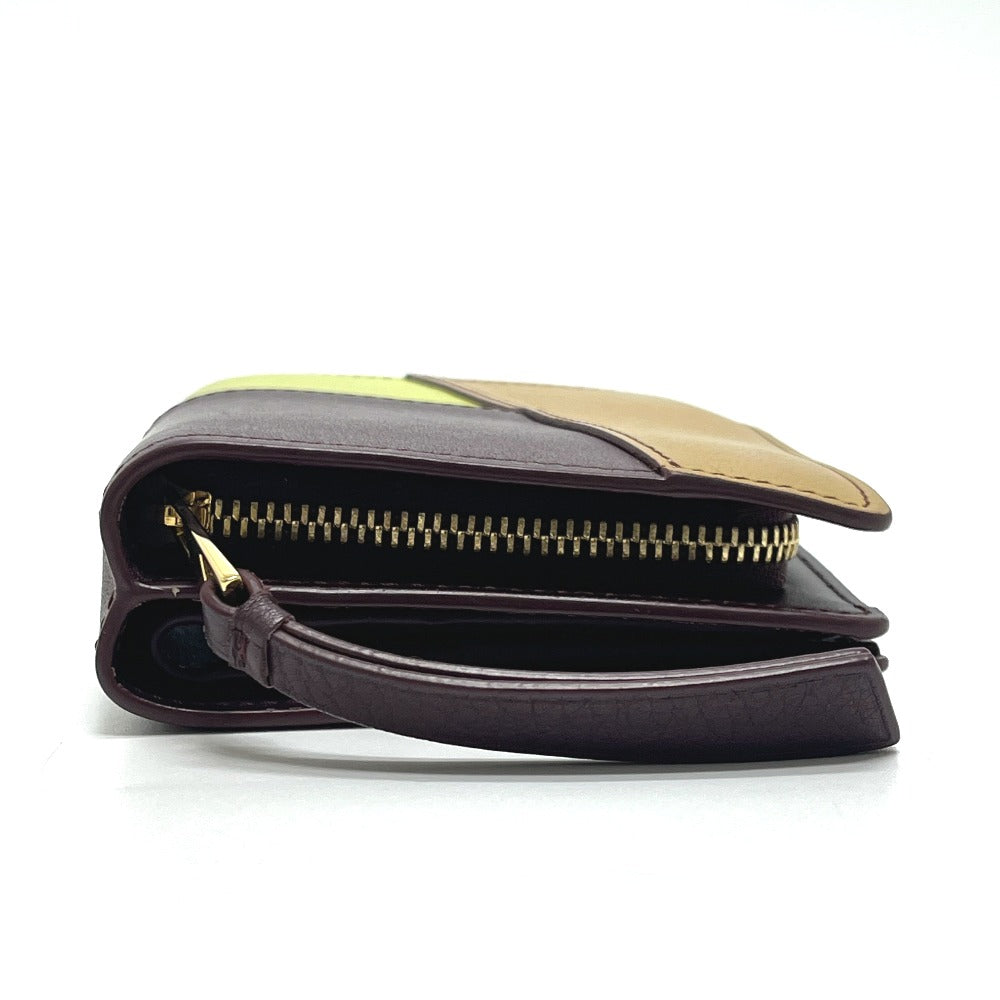 LOEWE C510Z41X01 パズル コンパクト ジップウォレット ミニ財布 二つ折り 財布 折りたたみ財布 2つ折り財布 レザー レディース マルチカラー