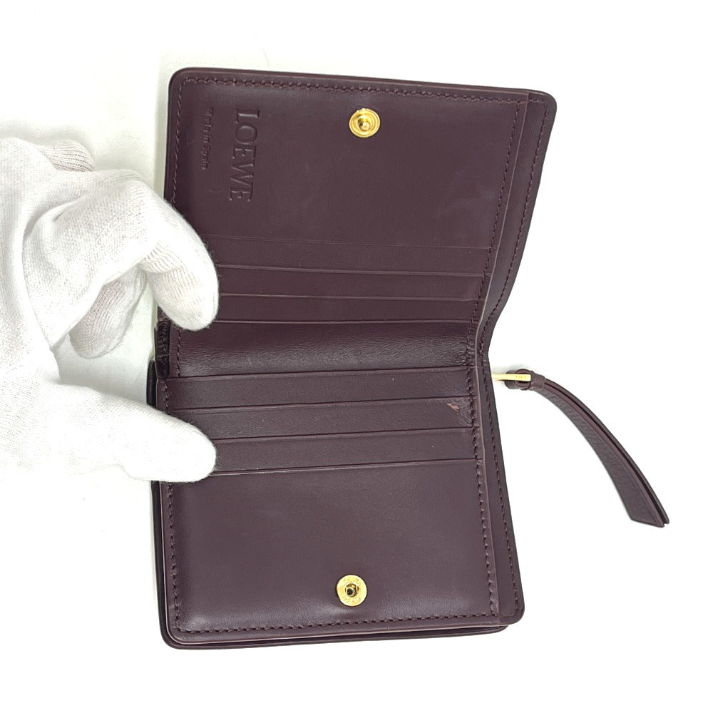 LOEWE C510Z41X01 パズル コンパクト ジップウォレット ミニ財布 二つ折り 財布 折りたたみ財布 2つ折り財布 レザー レディース マルチカラー