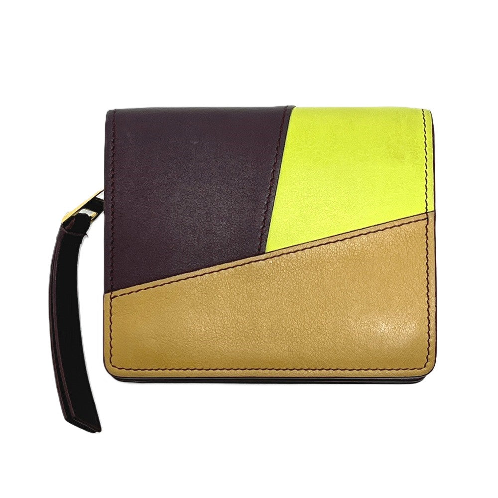 LOEWE C510Z41X01 パズル コンパクト ジップウォレット ミニ財布 二つ折り 財布 折りたたみ財布 2つ折り財布 レザー レディース マルチカラー