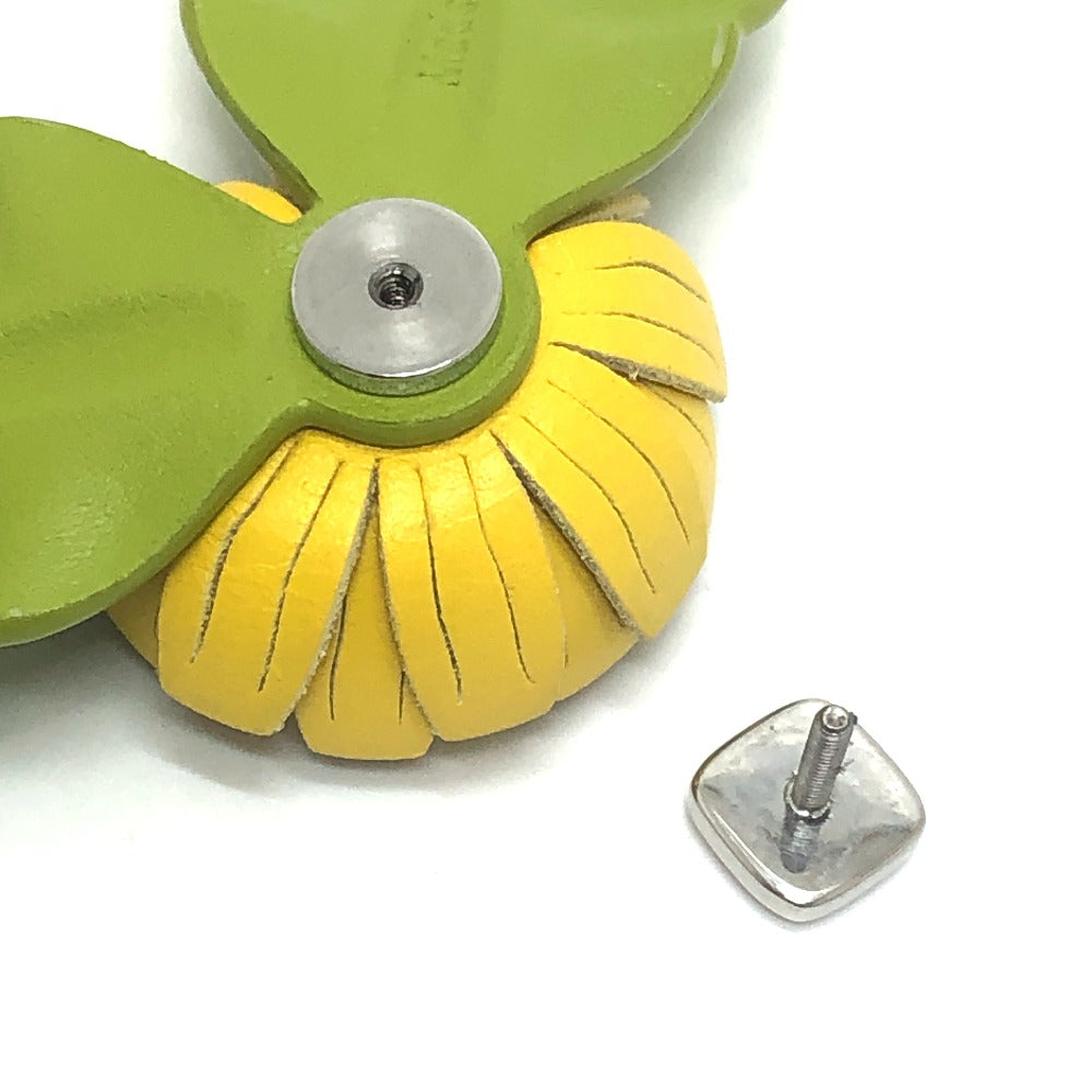 LOEWE 2026 Spring/Summer Flower Pin Brooch Accessories fashion accessories Brooch Leather Green/yellow Used
