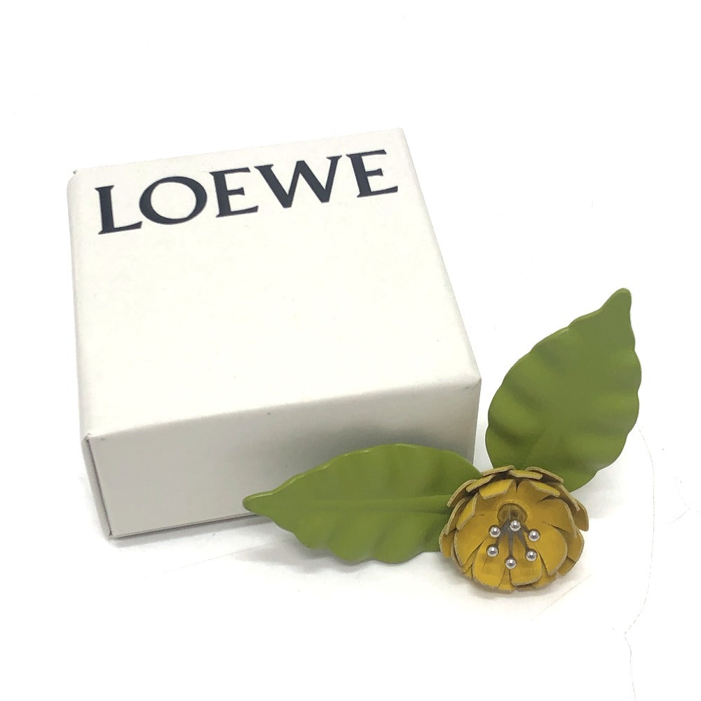 LOEWE 2026 Spring/Summer Flower Pin Brooch Accessories fashion accessories Brooch Leather Green/yellow Used