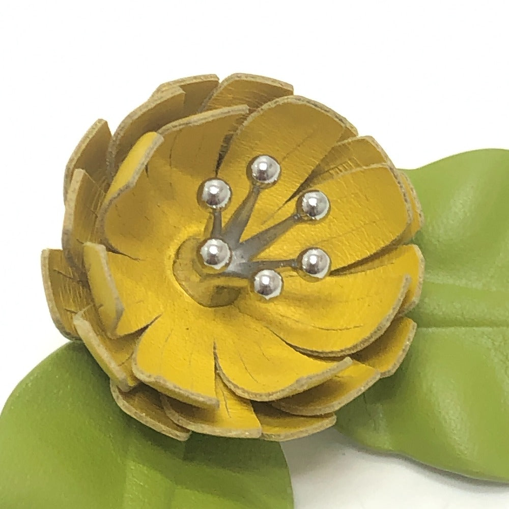 LOEWE 2026 Spring/Summer Flower Pin Brooch Accessories fashion accessories Brooch Leather Green/yellow Used