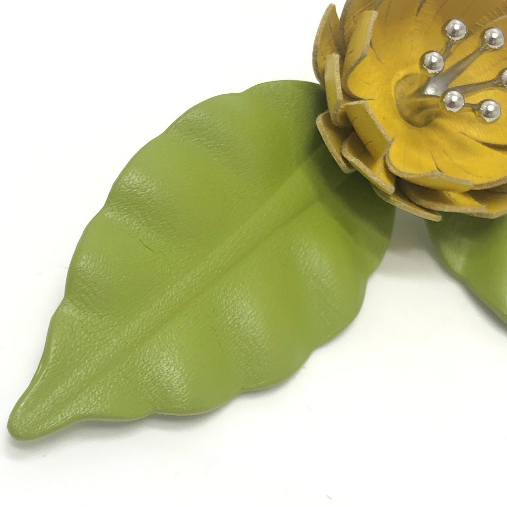 LOEWE 2026 Spring/Summer Flower Pin Brooch Accessories fashion accessories Brooch Leather Green/yellow Used