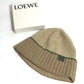 LOEWE Anagram Logo Beanie Hat, Knit Cap, Wool, Women's, Beige