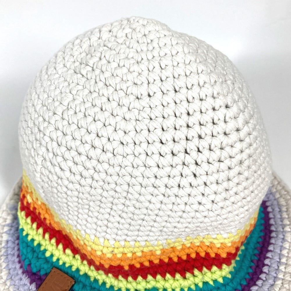 LOEWE ニット レインボー ロゴ ハット帽 帽子 バケットハット ボブハット ハット コットン レディース マルチカラー - brandshop-reference