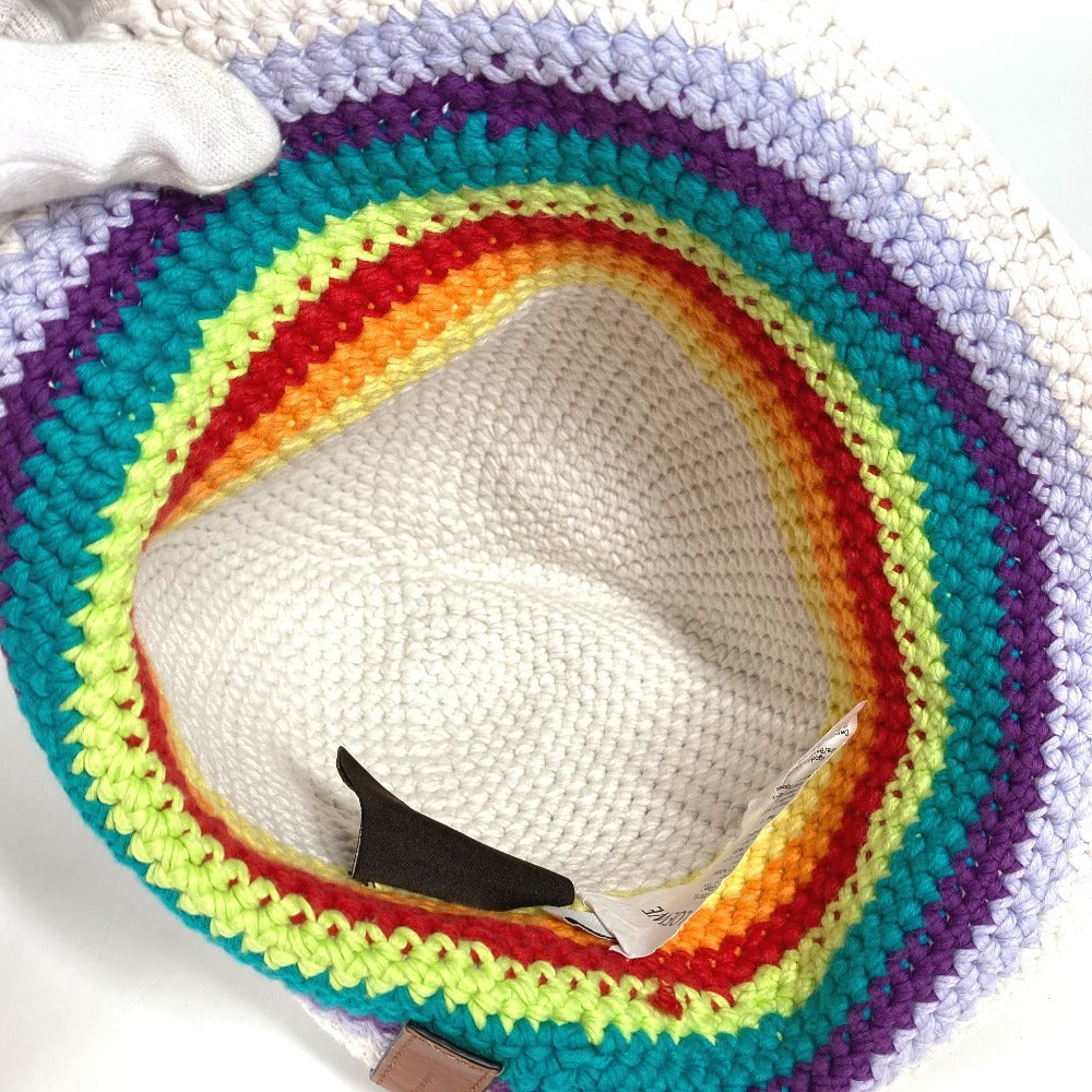 LOEWE ニット レインボー ロゴ ハット帽 帽子 バケットハット ボブハット ハット コットン レディース マルチカラー - brandshop-reference