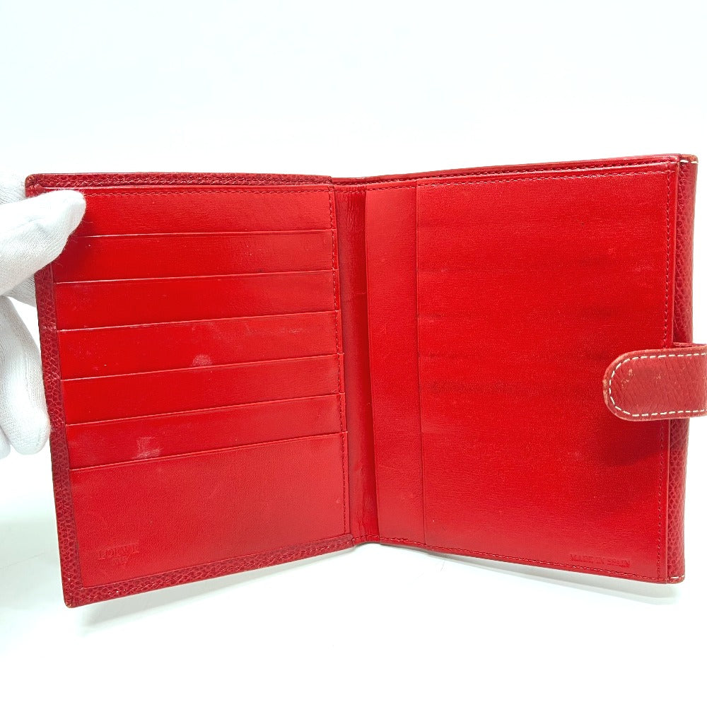 LOEWE アナグラム 財布 ウォレット コンパクトウォレット 2つ折り財布 レザー レディース レッド