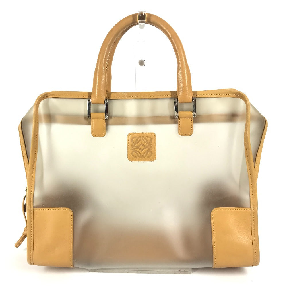 LOEWE 160th Anniversary Limited Edition Amazona Mini Boston Bag with Logo, Vinyl/Leather, Beige