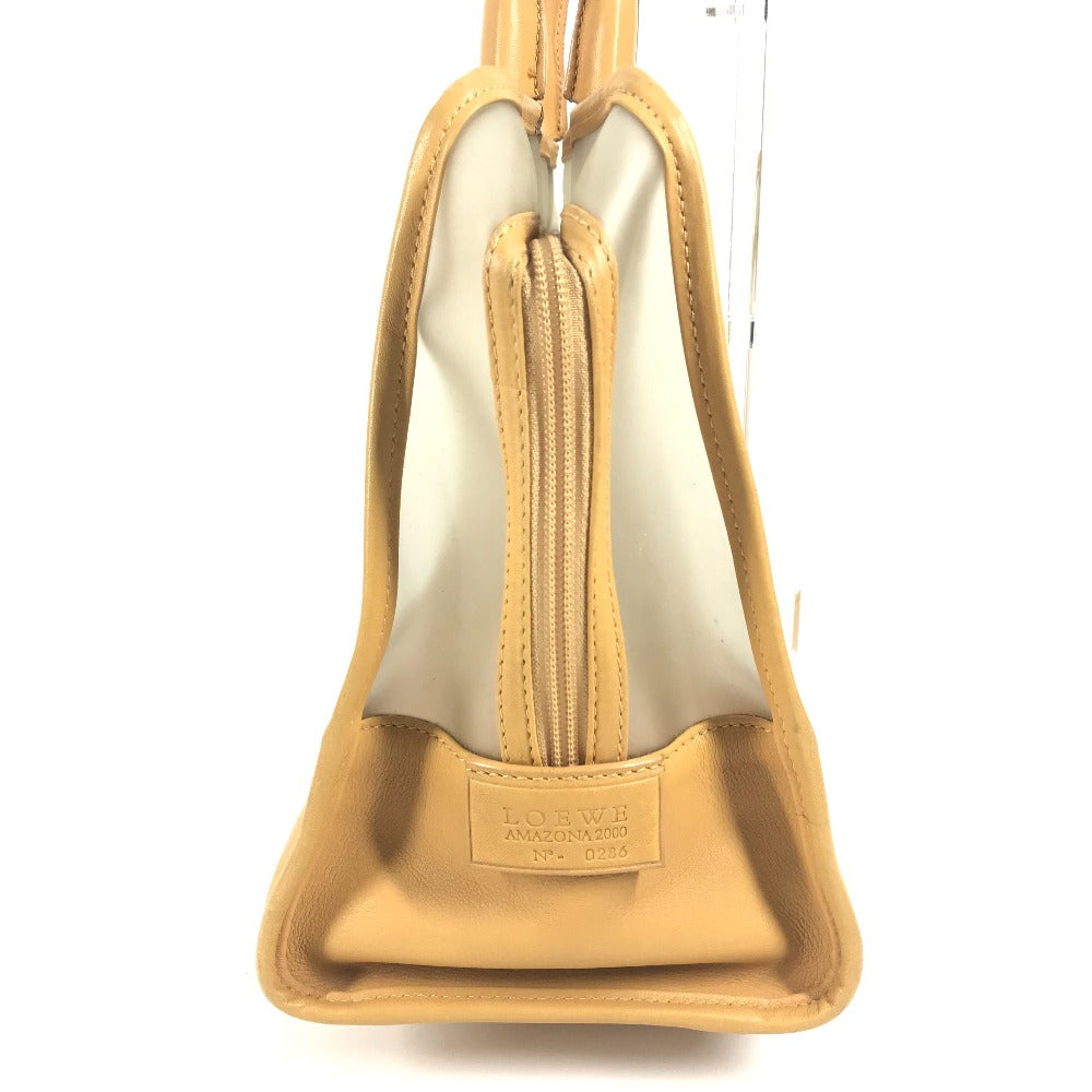 LOEWE 160周年限定 ミニボストンバッグ カバン アマソナ ロゴ ハンドバッグ ビニール/レザー レディース ベージュ - brandshop-reference