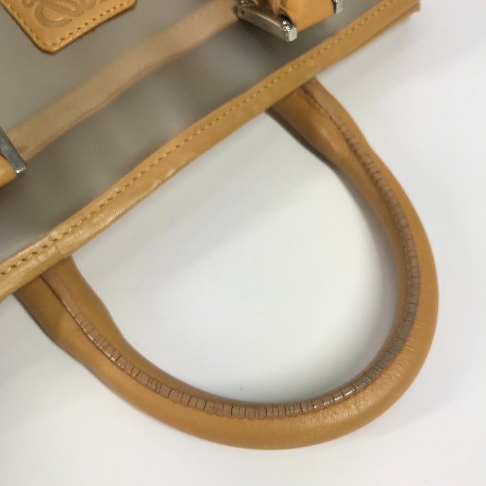 LOEWE 160周年限定 ミニボストンバッグ カバン アマソナ ロゴ ハンドバッグ ビニール/レザー レディース ベージュ - brandshop-reference