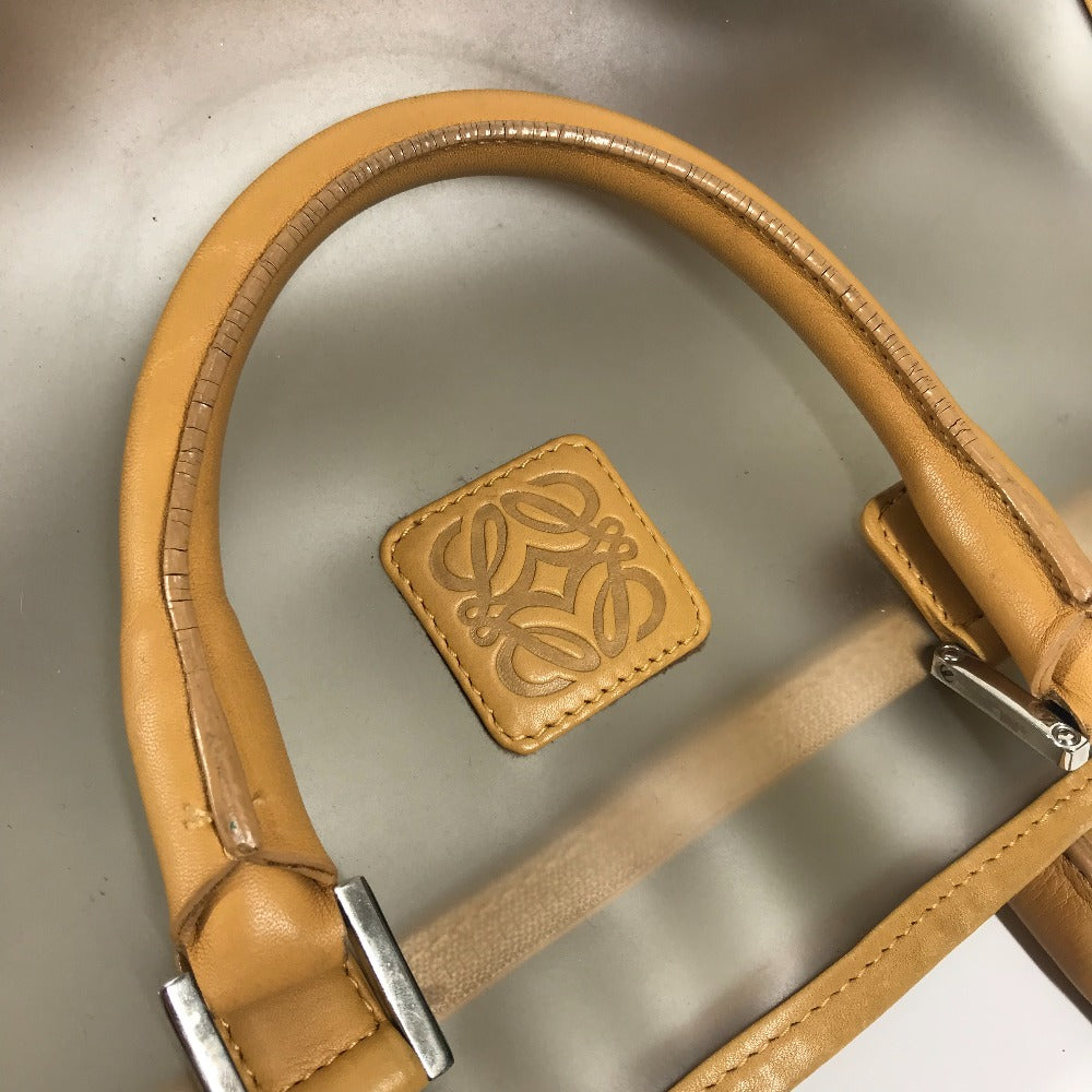 LOEWE 160周年限定 ミニボストンバッグ カバン アマソナ ロゴ ハンドバッグ ビニール/レザー レディース ベージュ - brandshop-reference