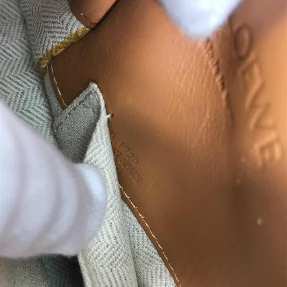 LOEWE Anagram Medium Cushion Tote Shoulder Bag in Camel Brown Leather