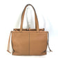 LOEWE Anagram Medium Cushion Tote Shoulder Bag in Camel Brown Leather