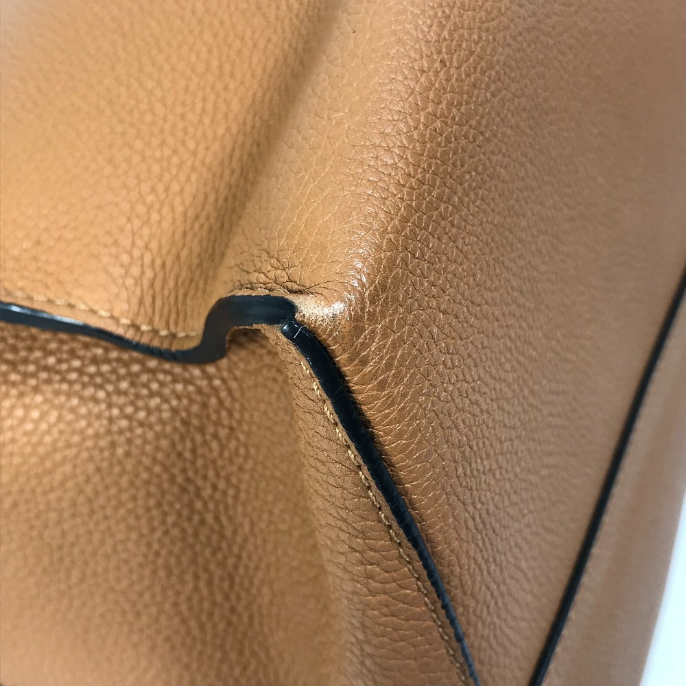 LOEWE Anagram Medium Cushion Tote Shoulder Bag in Camel Brown Leather