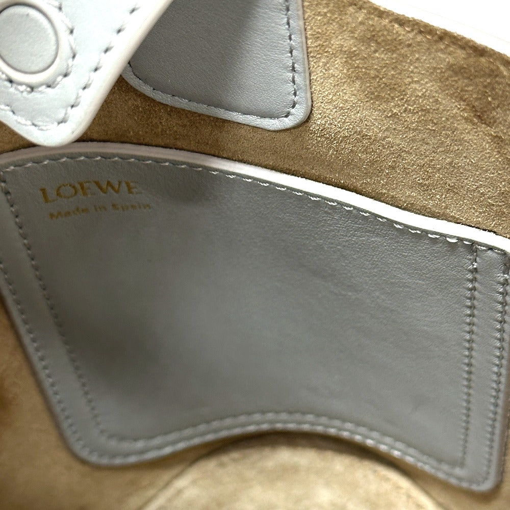 LOEWE Pebble Bucket Bag Mini Shoulder Bag Leather Women's Gray