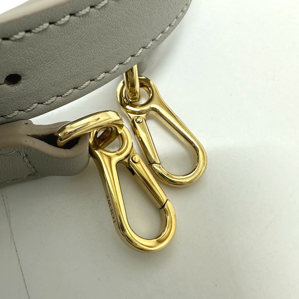 LOEWE Pebble Bucket Bag Mini Shoulder Bag Leather Women's Gray