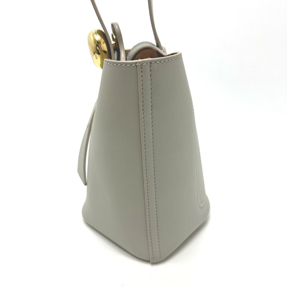 LOEWE Pebble Bucket Bag Mini Shoulder Bag Leather Women's Gray