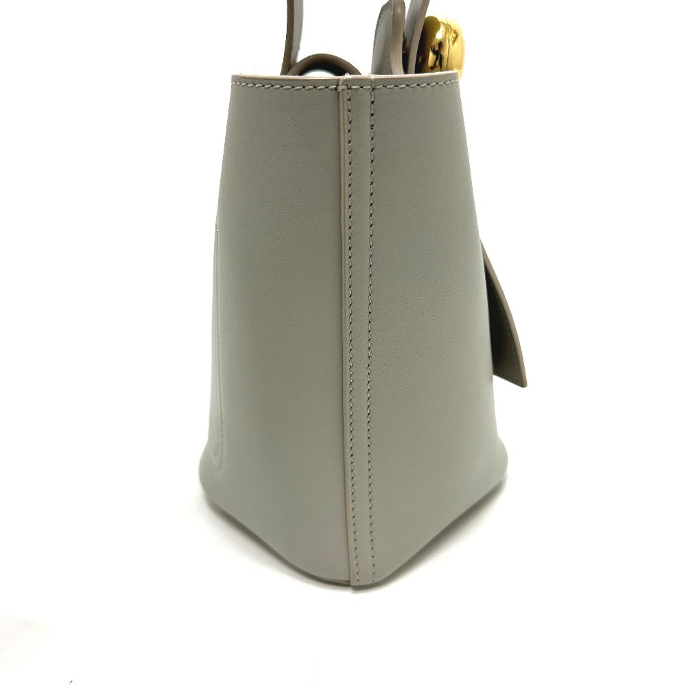 LOEWE Pebble Bucket Bag Mini Shoulder Bag Leather Women's Gray