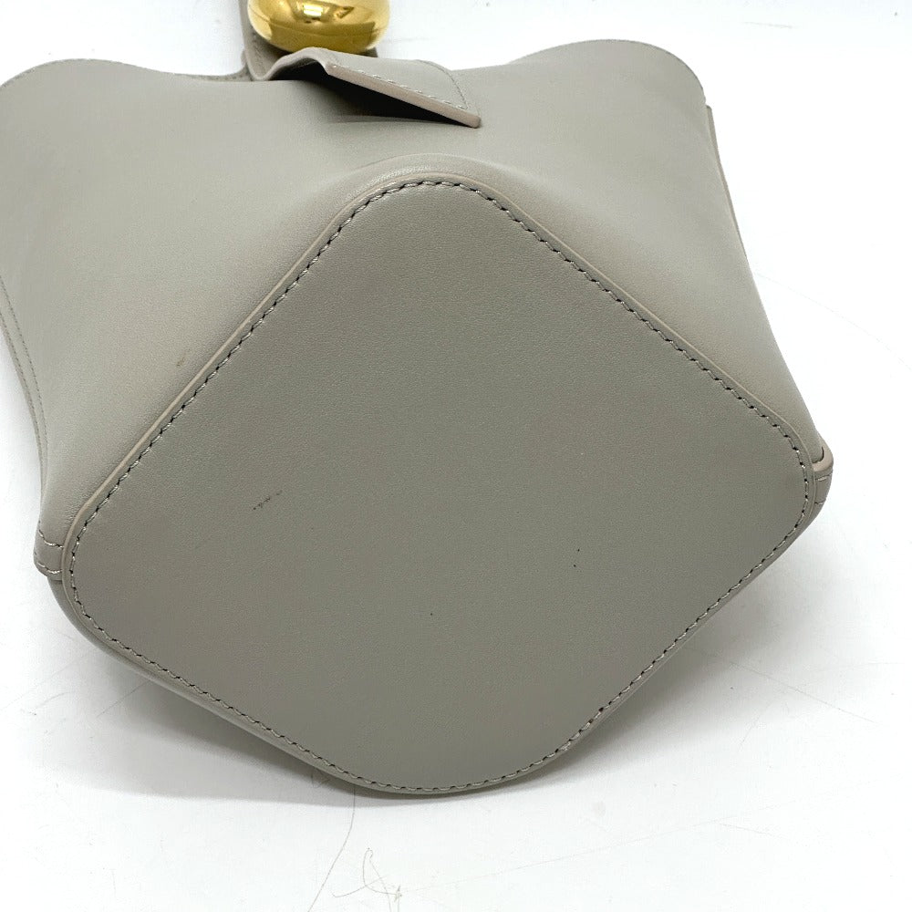 LOEWE Pebble Bucket Bag Mini Shoulder Bag Leather Women's Gray
