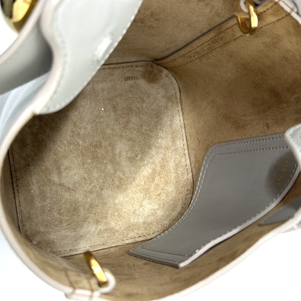 LOEWE Pebble Bucket Bag Mini Shoulder Bag Leather Women's Gray