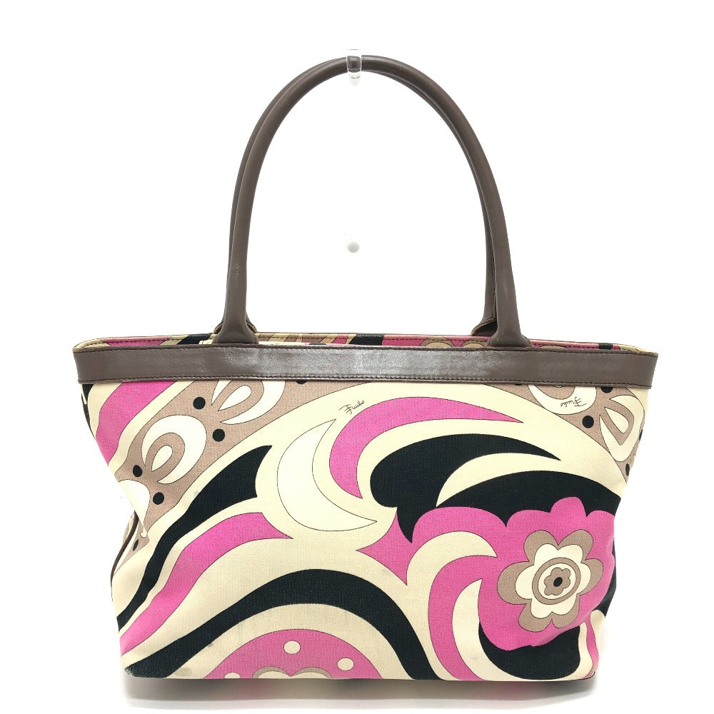 Emilio Pucci プッチ柄 カバン 肩掛け ショルダーバッグ ハンドバッグ トートバッグ キャンバス/レザー レディース マルチカラー