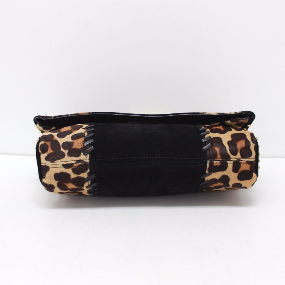 Emilio Pucci Leopard Print Clutch Bag with Studs, Black, Made of Porcelain