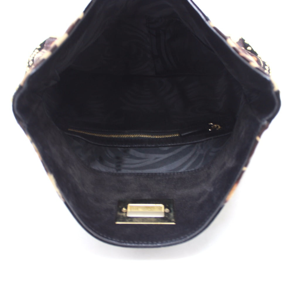 Emilio Pucci Leopard Print Clutch Bag with Studs, Black, Made of Porcelain