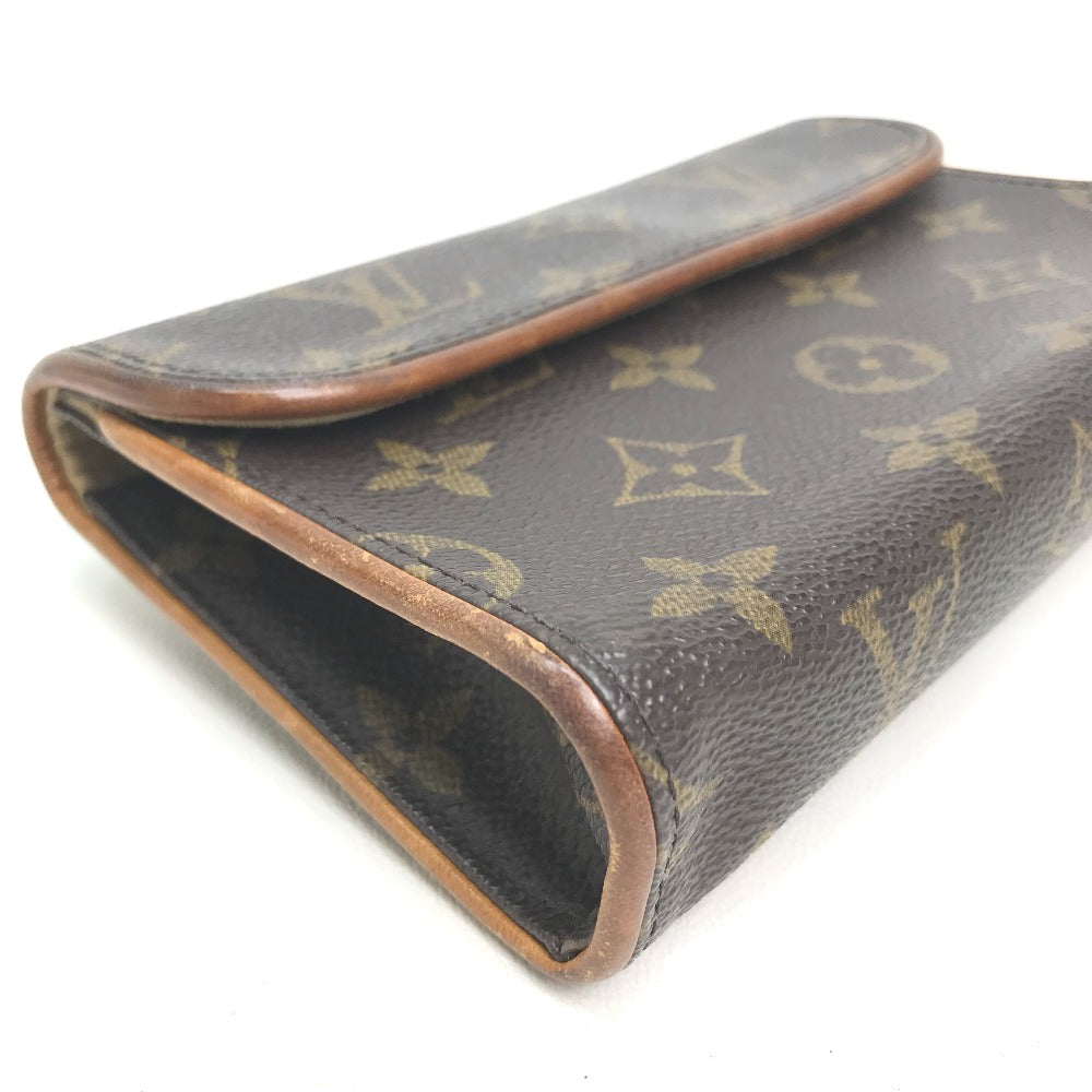 LOUIS VUITTON M51855 Monogram Florentine Pochette, a women's bag, pouch, or waist bag in brown Monogram canvas.