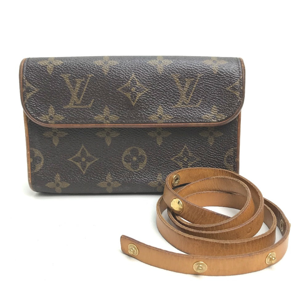 LOUIS VUITTON M51855 Monogram Florentine Pochette, a women's bag, pouch, or waist bag in brown Monogram canvas.