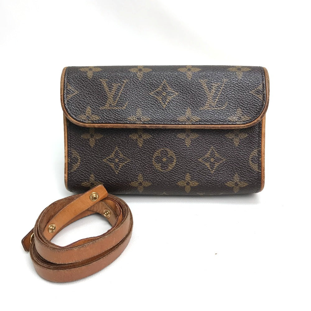 LOUIS VUITTON M51855 Monogram Florentine Pochette, a women's bag, pouch, or waist bag in brown Monogram canvas.