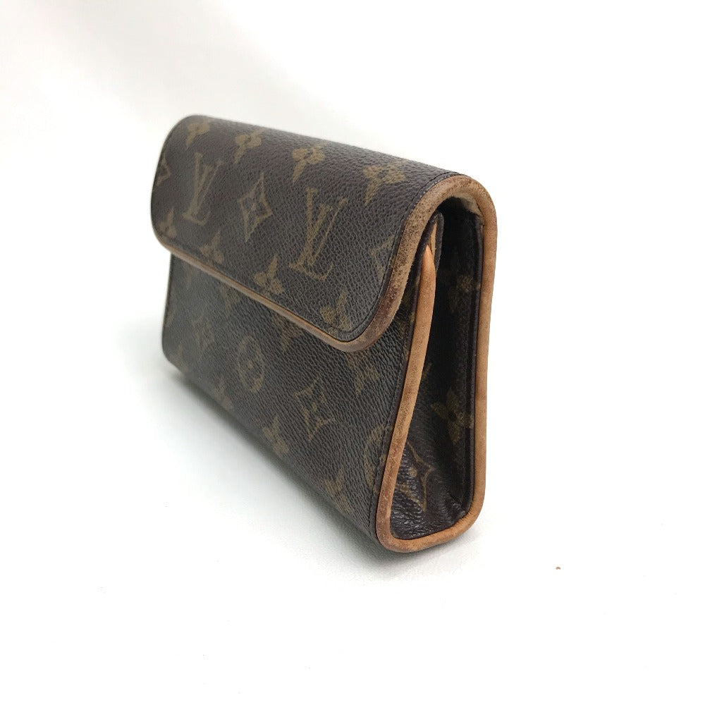 LOUIS VUITTON M51855 Monogram Florentine Pochette, a women's bag, pouch, or waist bag in brown Monogram canvas.