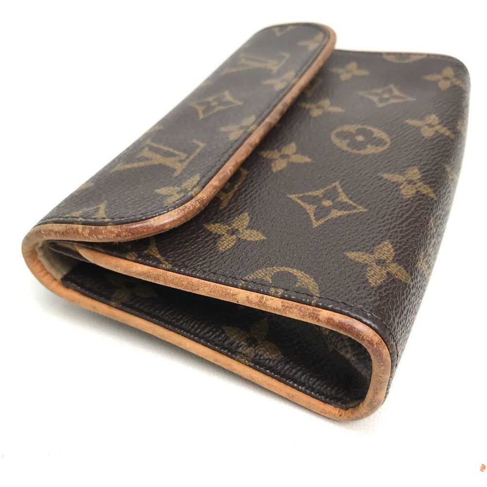 LOUIS VUITTON M51855 Monogram Florentine Pochette, a women's bag, pouch, or waist bag in brown Monogram canvas.
