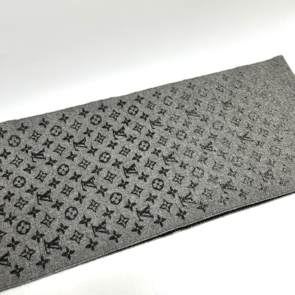 LOUIS VUITTON M75900 Echarpe Monogram Gradient Wool/Cashmere Scarf, Women's, Black