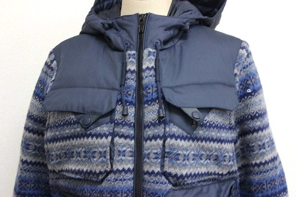 MONCLER TENZAM Men's Navy Wool Hooded Down Jacket