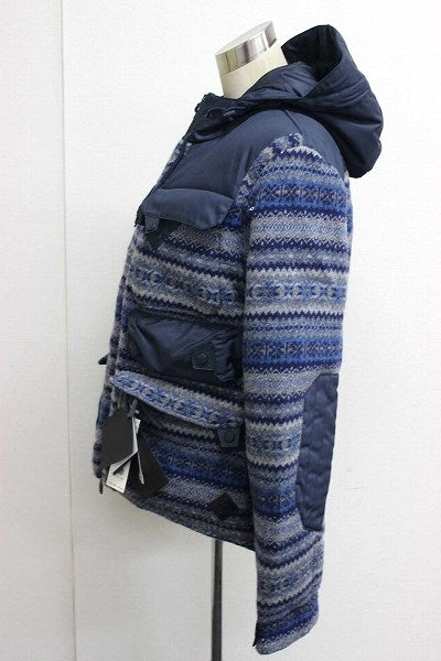 MONCLER TENZAM Men's Navy Wool Hooded Down Jacket