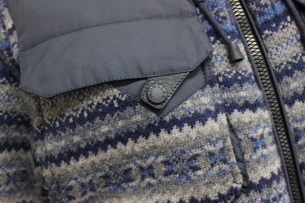 MONCLER TENZAM Men's Navy Wool Hooded Down Jacket