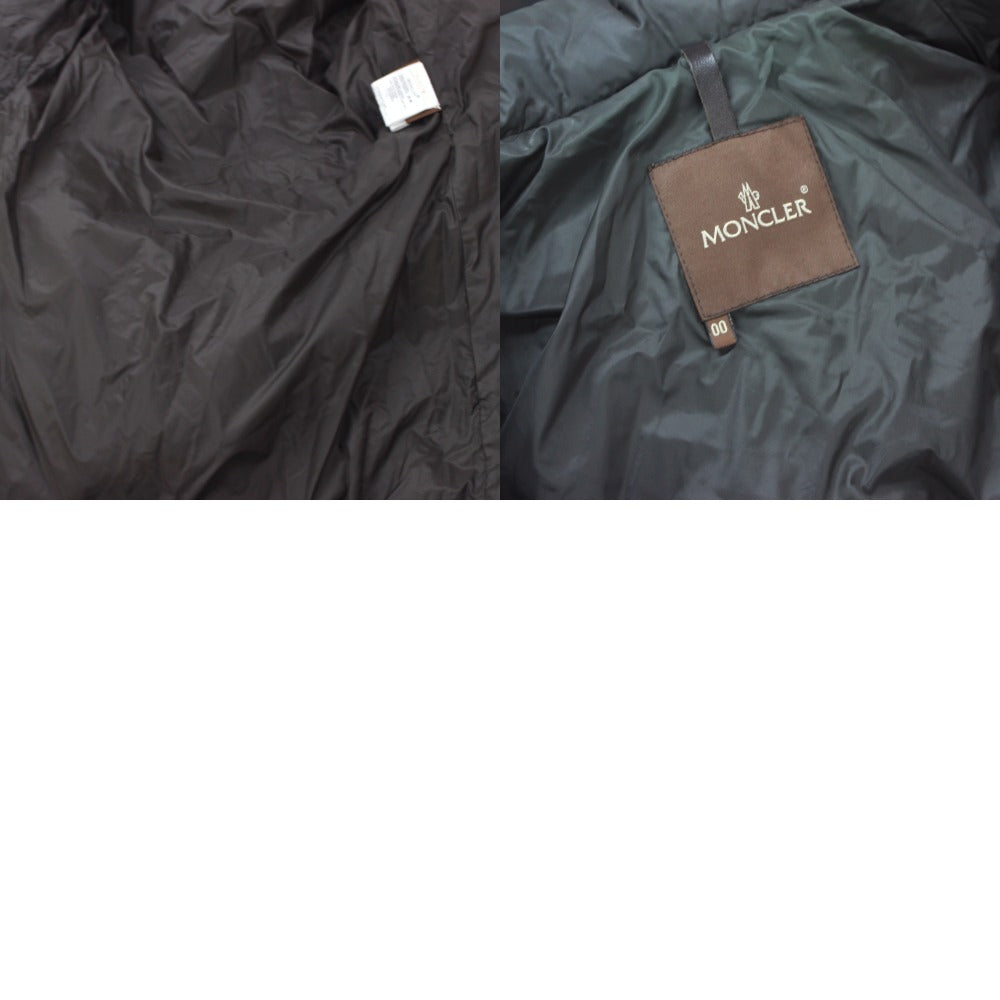 MONCLER MELANIE Long Down Jacket in Dark Brown, Fur Hooded Nylon