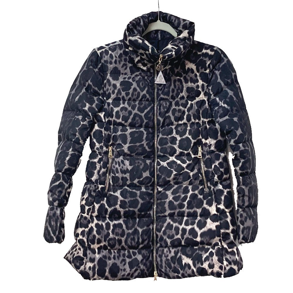 MONCLER Torsette Leopard Print Down Coat for Women, Gray