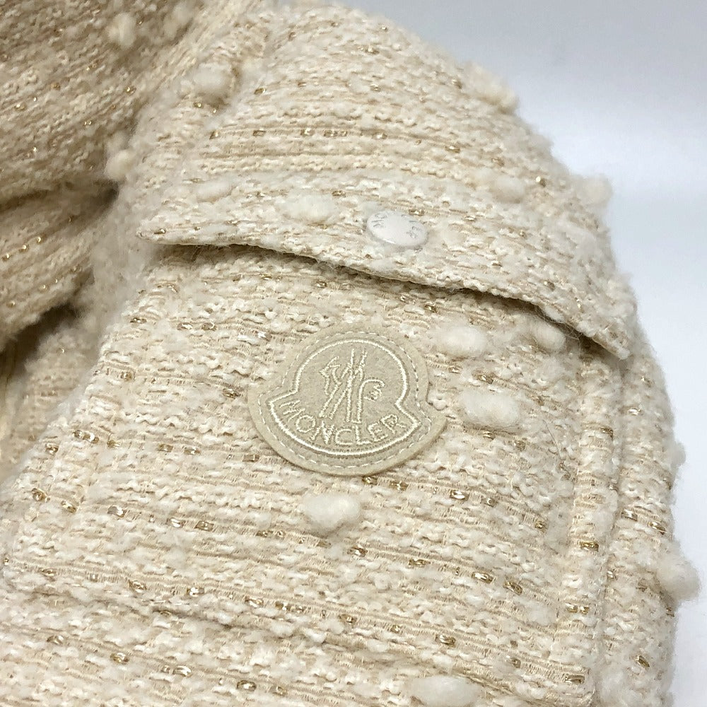 MONCLER FOURMINES アパレル ショート アウター ダウンジャケット ツイード レディース ホワイトアイボリー ホワイト - brandshop-reference