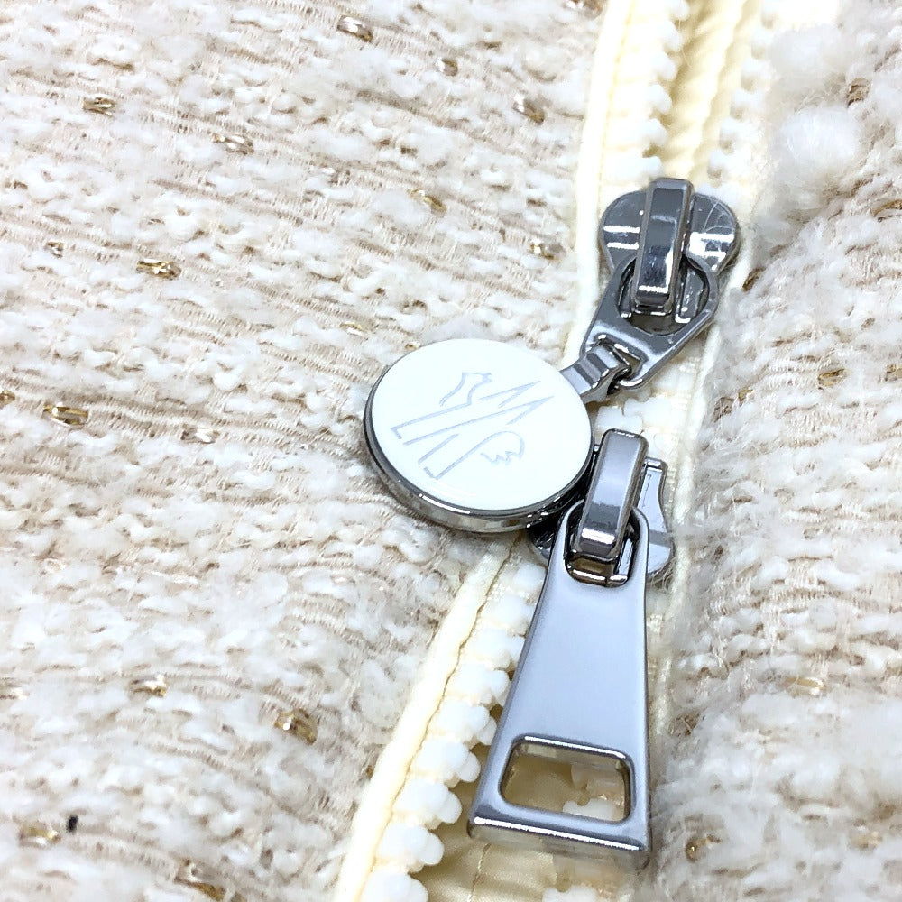 MONCLER FOURMINES アパレル ショート アウター ダウンジャケット ツイード レディース ホワイトアイボリー ホワイト - brandshop-reference