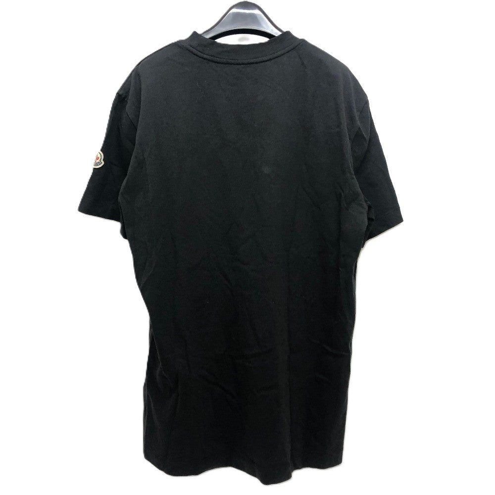 MONCLER Center Big Logo Short Sleeve T-Shirt Shirt Short Sleeve T-Shirt Cotton Men's Black