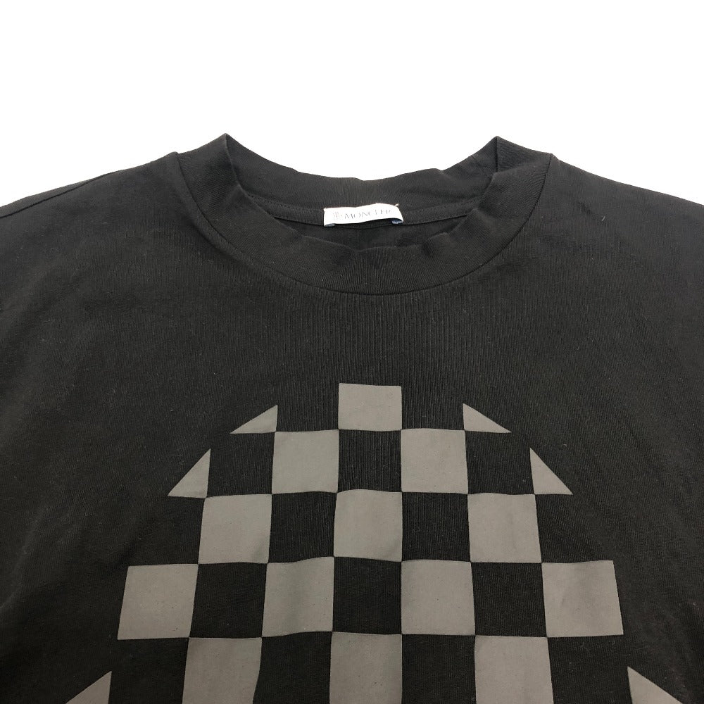 MONCLER Center Big Logo Short Sleeve T-Shirt Shirt Short Sleeve T-Shirt Cotton Men's Black