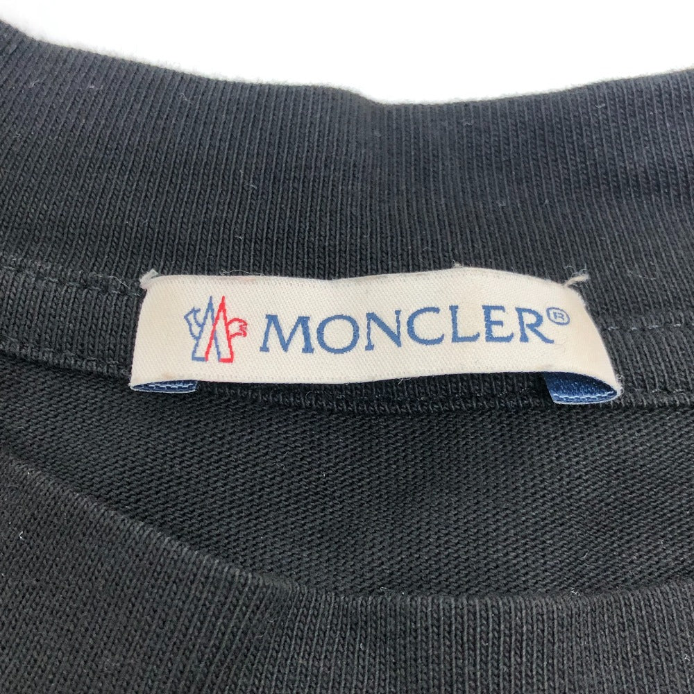 MONCLER Center Big Logo Short Sleeve T-Shirt Shirt Short Sleeve T-Shirt Cotton Men's Black