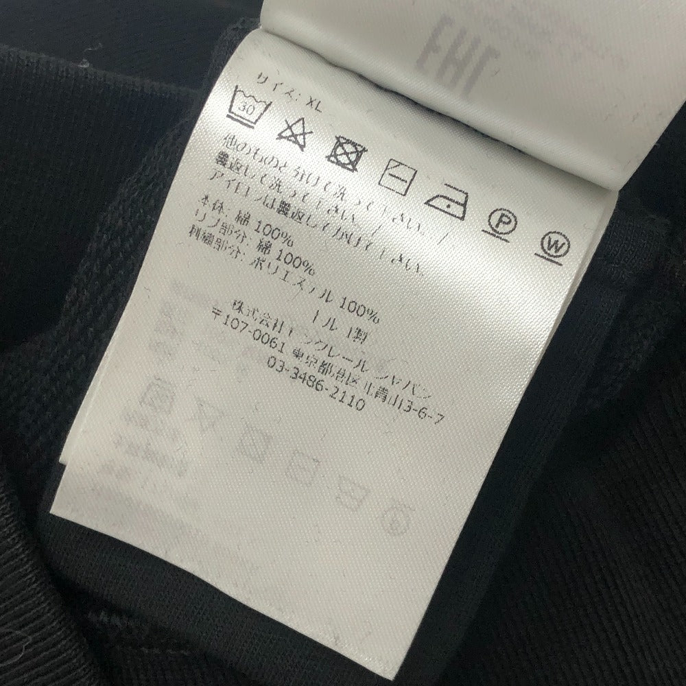 MONCLER C-SCOM-21-51105 Logo Embroidery Apparel Tops Long Sleeve Crew Neck Sweatshirt Cotton Men's Black