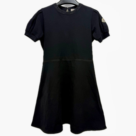MONCLER K19548I00008 Moncler Enfant ワッペン アパレル ドレス ミニ 半袖 ワンピース コットン レディース ブラック